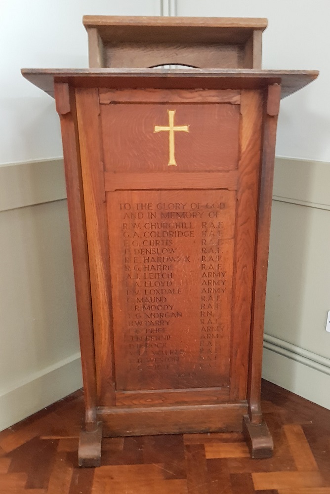Lectern with memorial